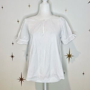 Madewell Floral Embroidered Pintuck Top